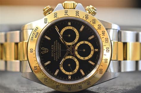 daytona oro e acciaio quadrante nero|Orologio Rolex Cosmograph Daytona in oro bianco 18 ct.